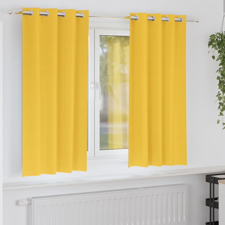 Vidaxl Verdunkelungsvorhänge mit Ringen 2 Stück Senfgelb 175 x 140 cm