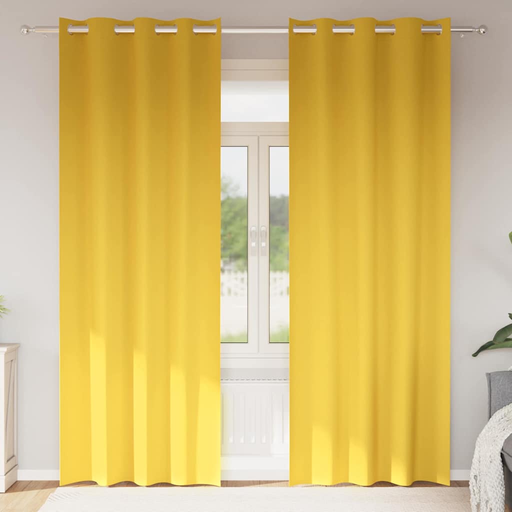 Vidaxl Verdunkelungsvorhänge mit Ringen 2 Stück Senfgelb 245 x 140 cm