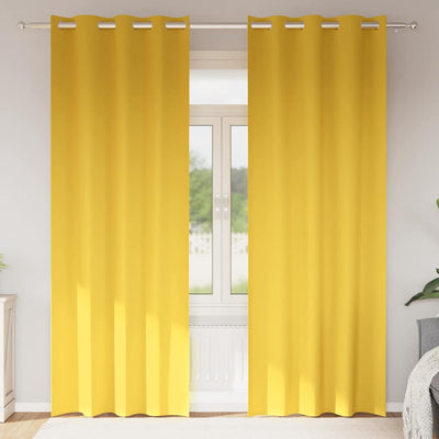Vidaxl Verdunkelungsvorhänge mit Ringen 2 Stück Senfgelb 245 x 140 cm