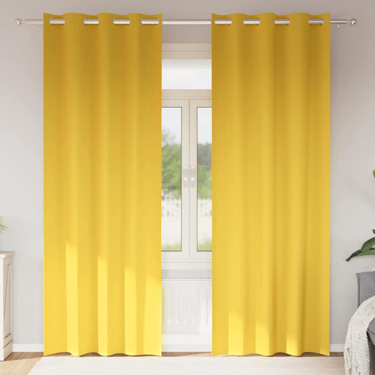 Vidaxl Verdunkelungsvorhänge mit Ringen 2 Stück Senfgelb 245 x 140 cm
