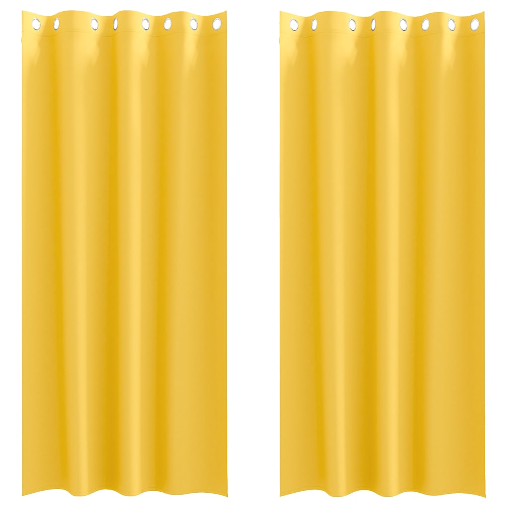 Vidaxl Verdunkelungsvorhänge mit Ringen 2 Stück Senfgelb 245 x 140 cm