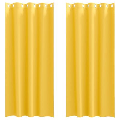 Vidaxl Verdunkelungsvorhänge mit Ringen 2 Stück Senfgelb 245 x 140 cm