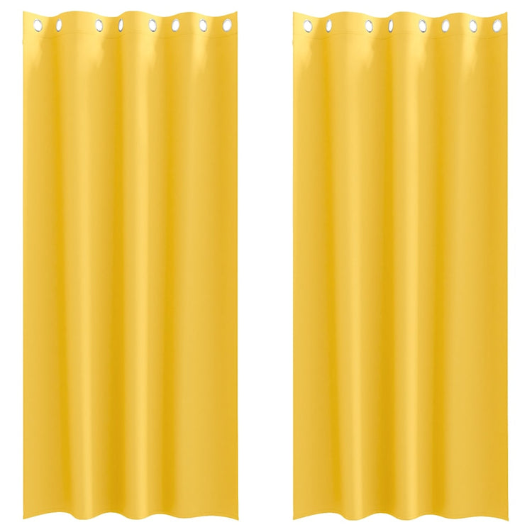 Vidaxl Verdunkelungsvorhänge mit Ringen 2 Stück Senfgelb 245 x 140 cm