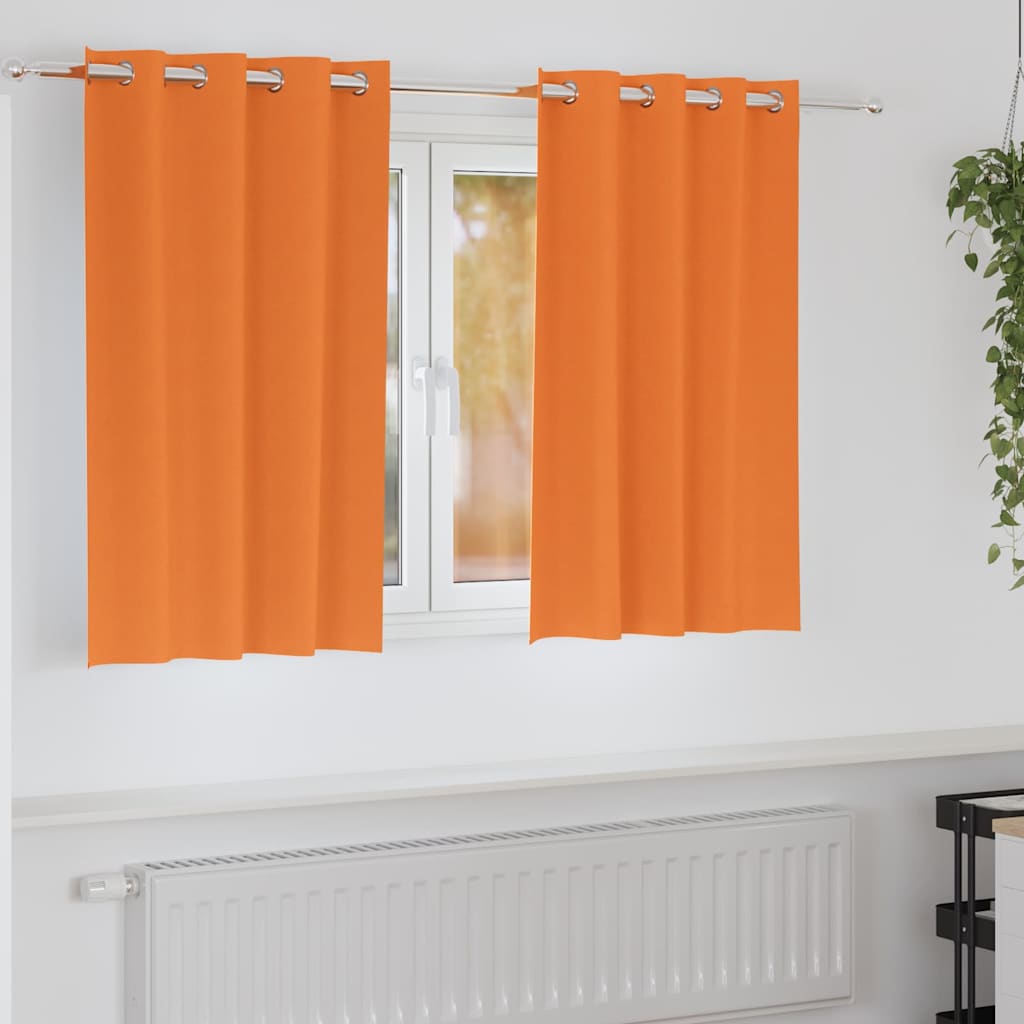 VidaXL Verdunkelungsvorhänge mit Ringen 2 Stück leuchtend orange 140 x 140 cm