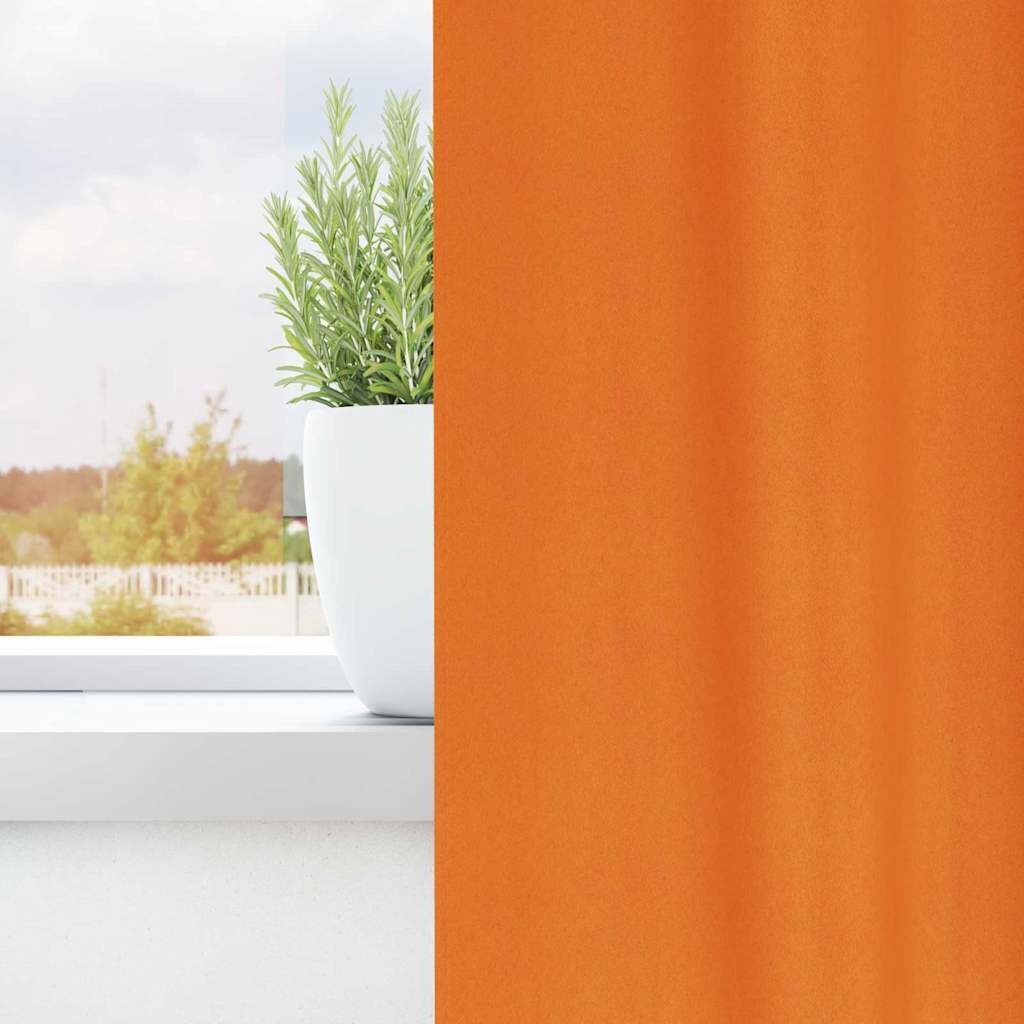 VidaXL Verdunkelungsvorhänge mit Ringen 2 Stück leuchtend orange 175 x 140 cm
