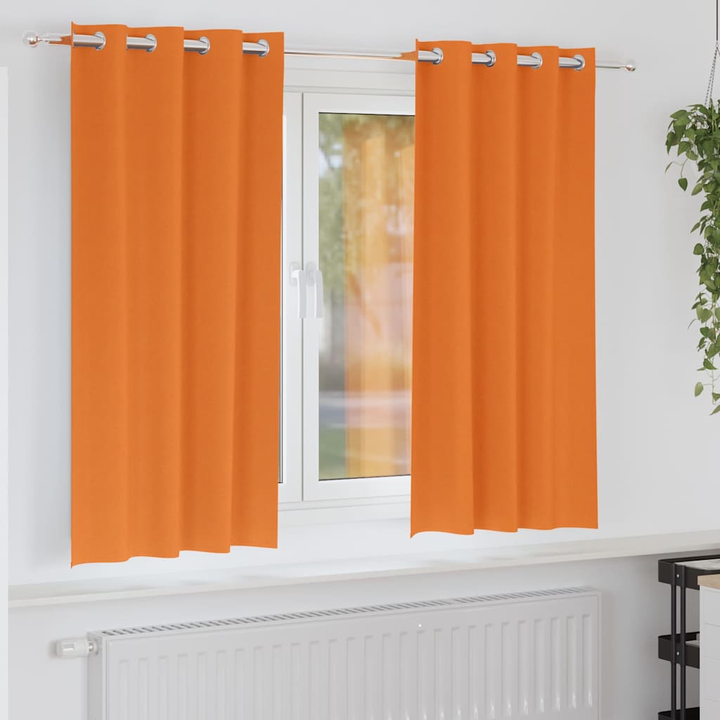 VidaXL Verdunkelungsvorhänge mit Ringen 2 Stück leuchtend orange 175 x 140 cm