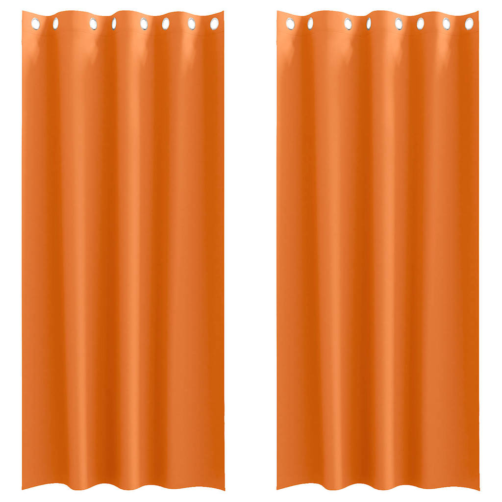 Vidaxxl Verdunkelungsvorhänge mit Ringen 2 Stück leuchtend orange 225 x 140 cm
