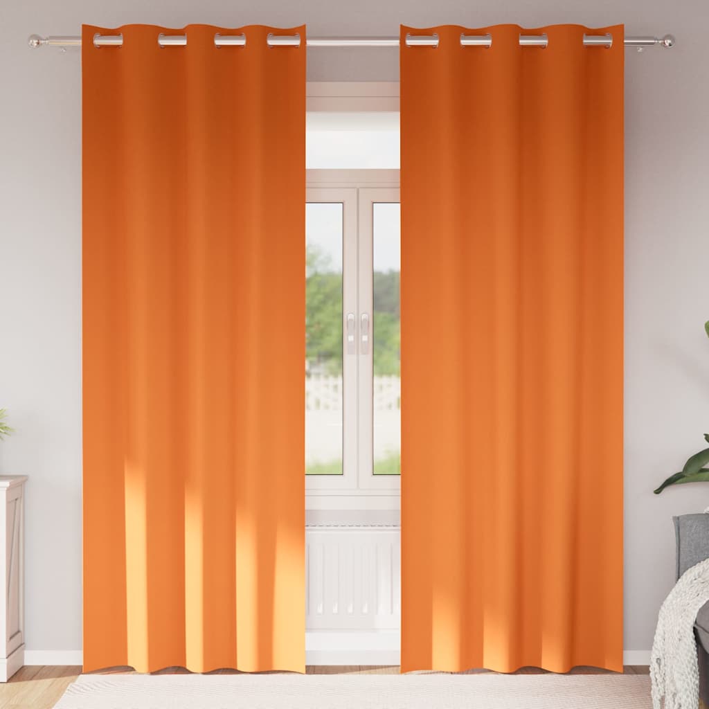 VidaXL Verdunkelungsvorhänge mit Ringen 2 Stück leuchtend orange 260 x 140 cm