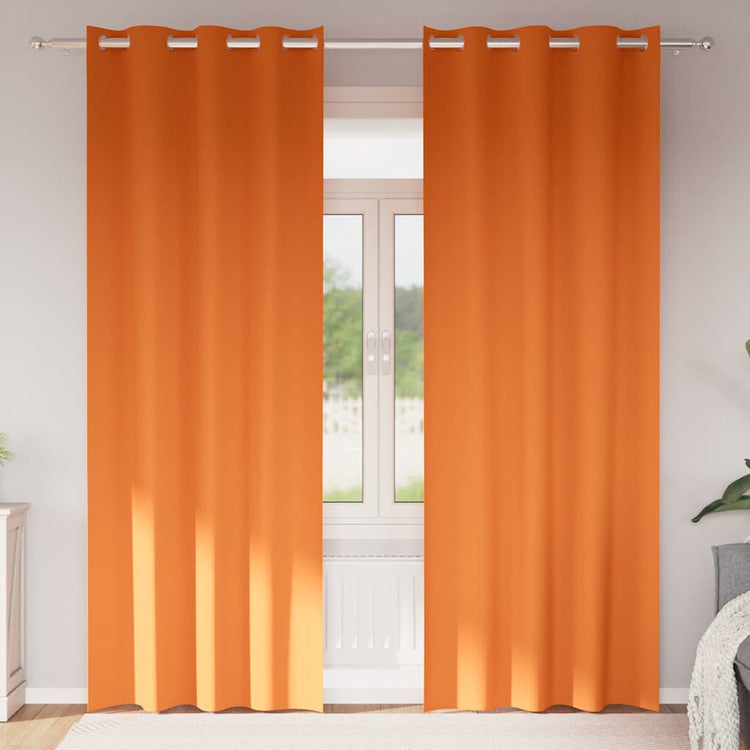 VidaXL Verdunkelungsvorhänge mit Ringen 2 Stück leuchtend orange 260 x 140 cm