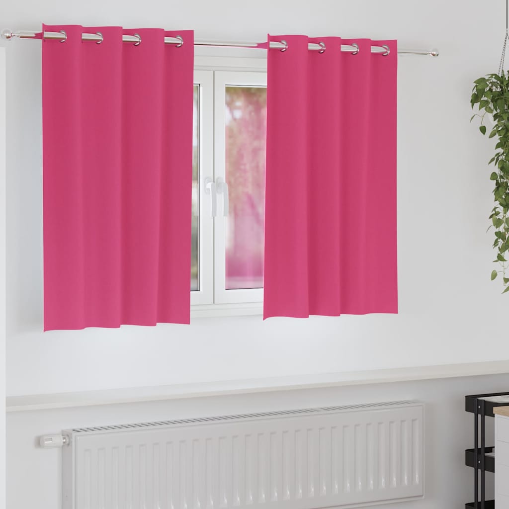 Vidaxl Verdunkelungsvorhänge mit Ringen 2 Stück leuchtend rosa 140 x 140 cm