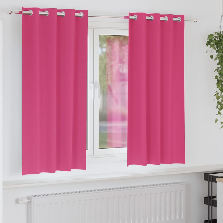 Vidaxl Verdunkelungsvorhänge mit Ringen 2 Stück leuchtend rosa 175 x 140 cm