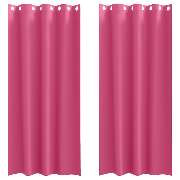 Vidaxl Verdunkelungsvorhänge mit Ringen 2 Stück leuchtend rosa 245 x 140 cm
