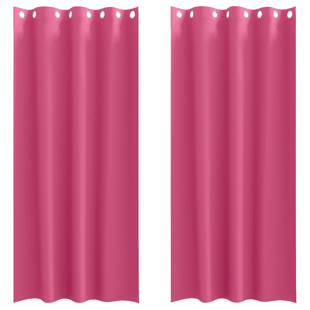 Vidaxl Verdunkelungsvorhänge mit Ringen 2 Stück leuchtend rosa 260 x 140 cm