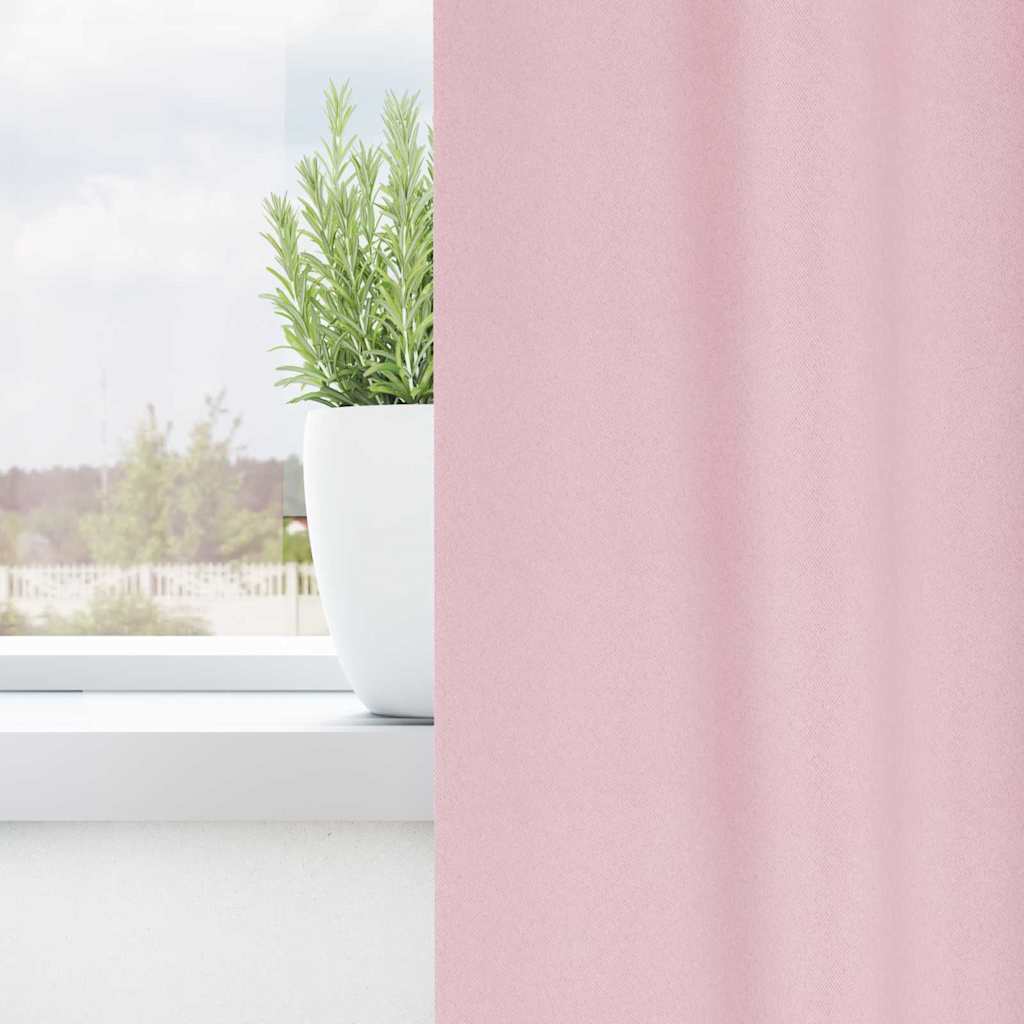 Vidaxl Verdunkelungsvorhänge mit Ringen 2 Stück Babyrosa 175 x 140 cm