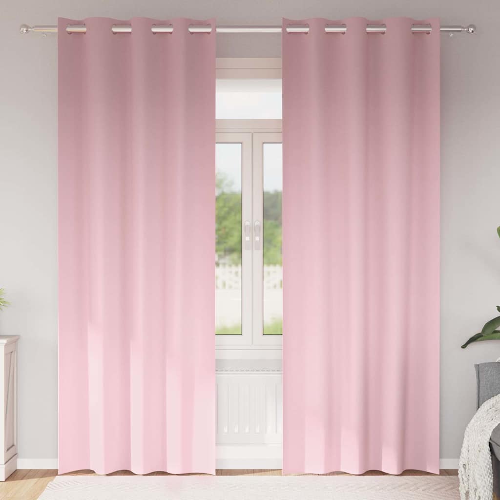 Vidaxl Verdunkelungsvorhänge mit Ringen 2 Stück Babyrosa 245 x 140 cm