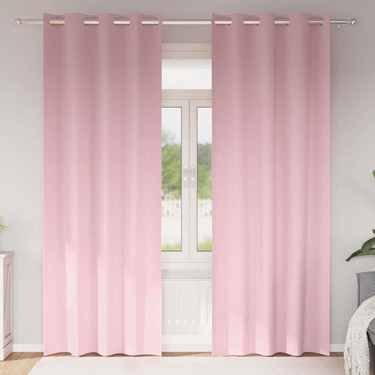Vidaxl Verdunkelungsvorhänge mit Ringen 2 Stück Babyrosa 260 x 140 cm