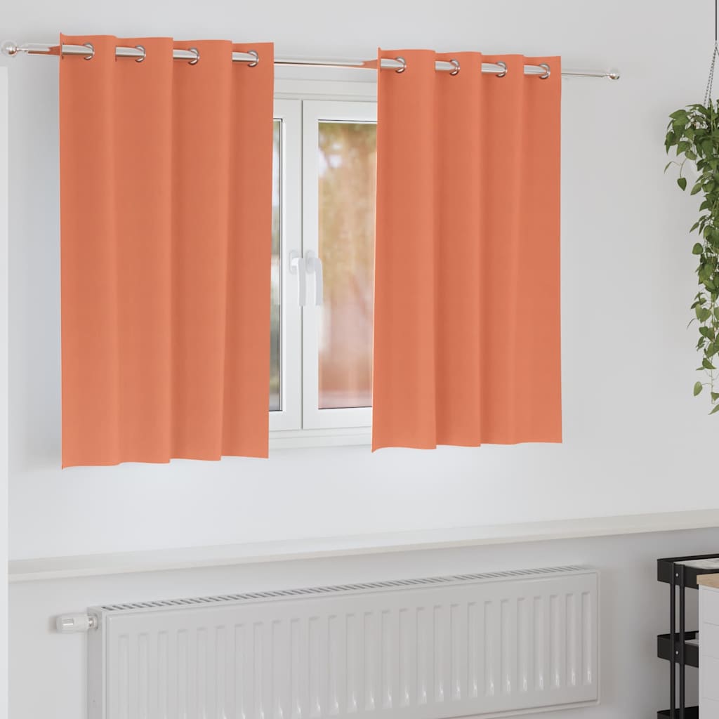Vidaxxl Verdunkelungsvorhänge mit Ringen 2 Stück Terrakotta 140 x 140 cm