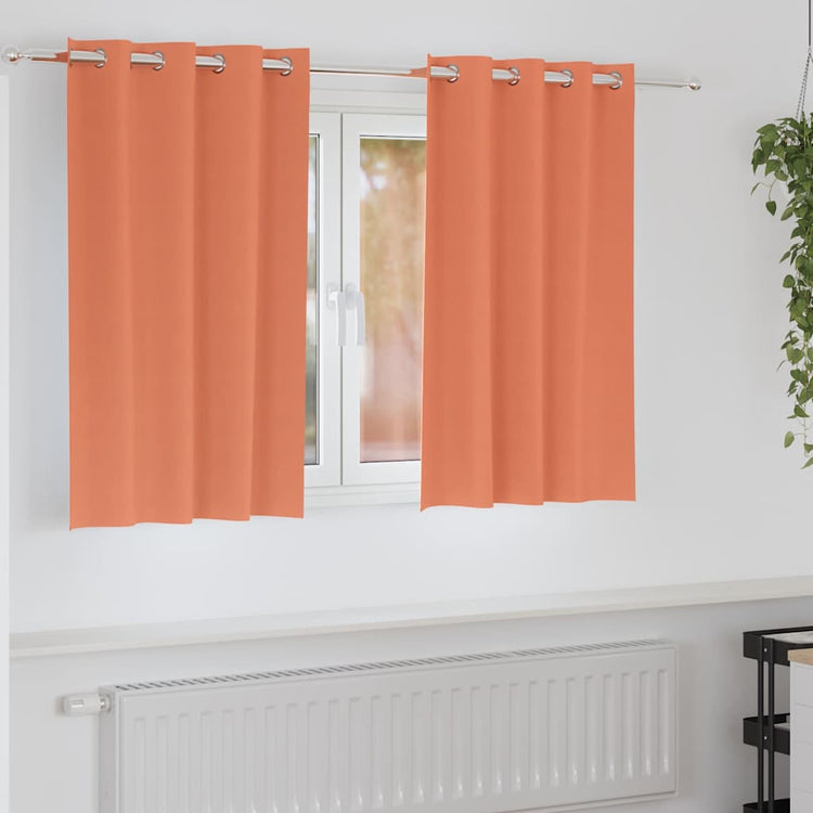 Vidaxxl Verdunkelungsvorhänge mit Ringen 2 Stück Terrakotta 140 x 140 cm
