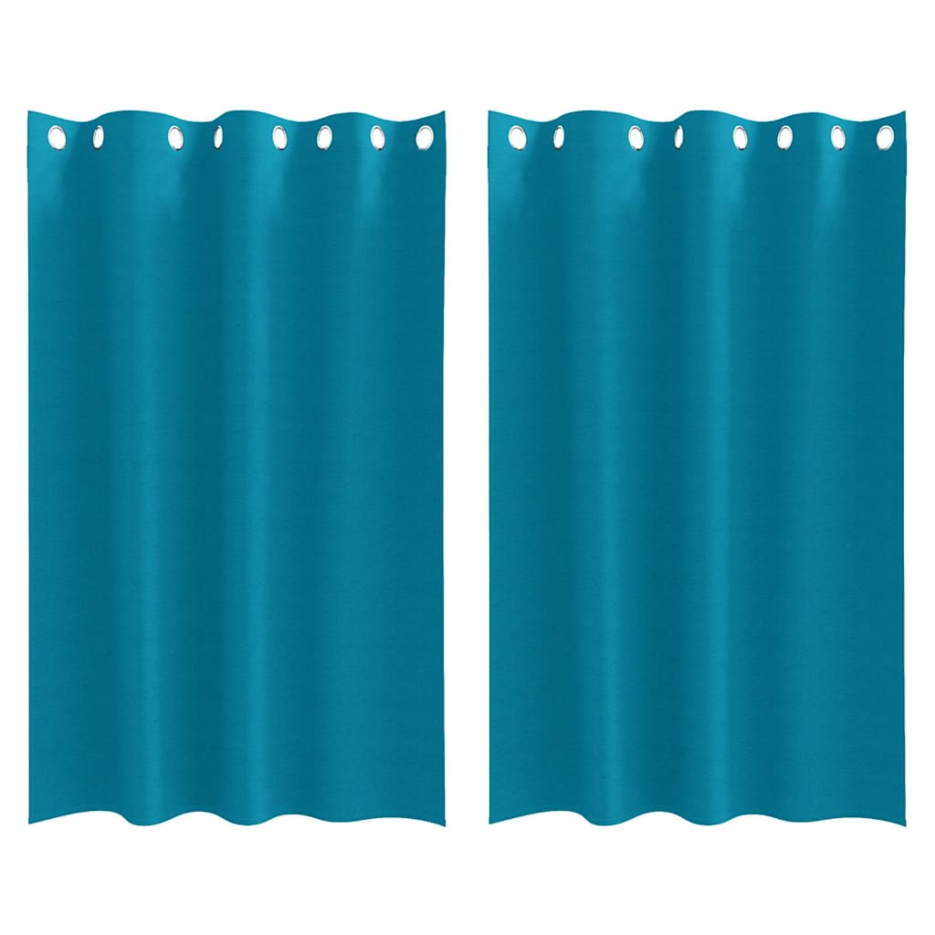 Vidaxxl Verdunkelungsvorhänge mit Ringen 2 Stück Türkis 175 x 140 cm
