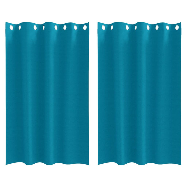 Vidaxxl Verdunkelungsvorhänge mit Ringen 2 Stück Türkis 175 x 140 cm