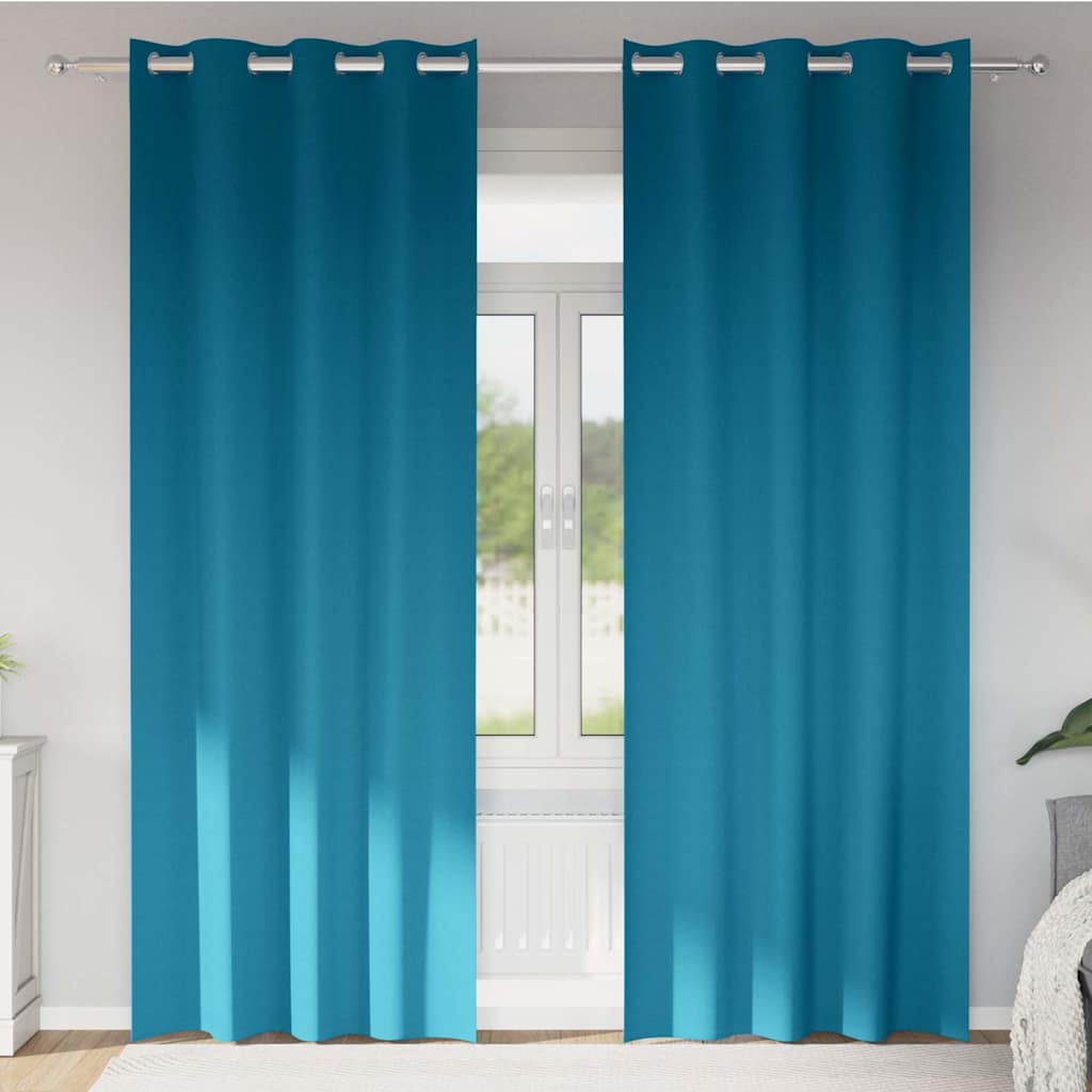 VidaXL Verdunkelungsvorhänge mit Ringen 2 Stück Türkis 225 x 140 cm