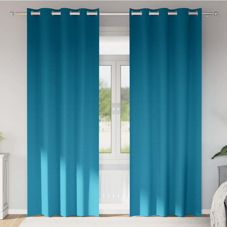 VidaXL Verdunkelungsvorhänge mit Ringen 2 Stück Türkis 225 x 140 cm