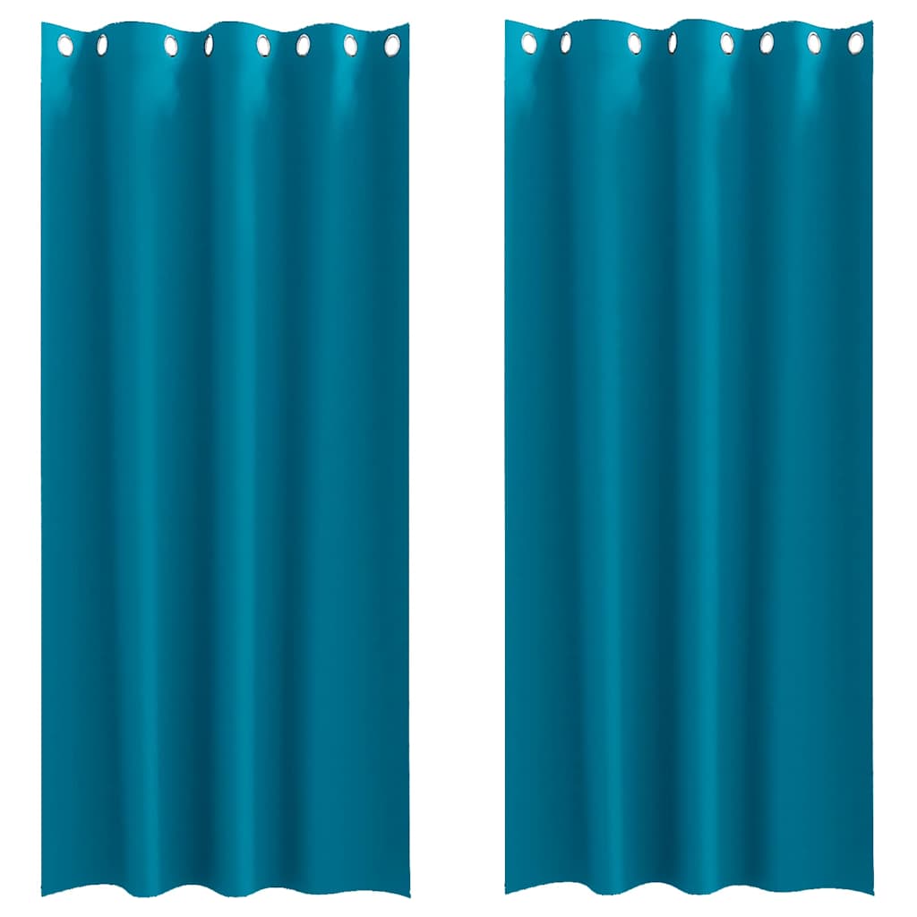 VidaXL Verdunkelungsvorhänge mit Ringen 2 Stück Türkis 225 x 140 cm