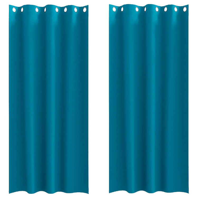 VidaXL Verdunkelungsvorhänge mit Ringen 2 Stück Türkis 245 x 140 cm