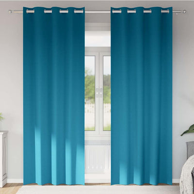 Vidaxxl Verdunkelungsvorhänge mit Ringen 2 Stück Türkis 260 x 140 cm