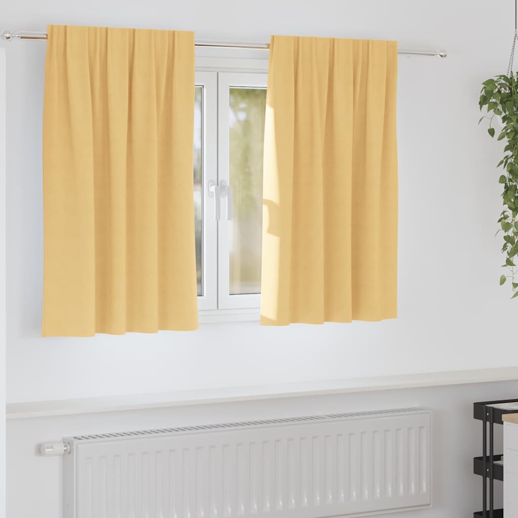 Vidaxl Verdunkelungsvorhänge mit Ringen 2 Stück Beige 140 x 140 cm