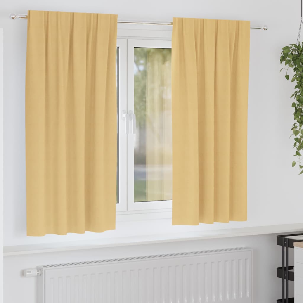 Vidaxl Verdunkelungsvorhänge mit Ringen 2 Stück Beige 175 x 140 cm