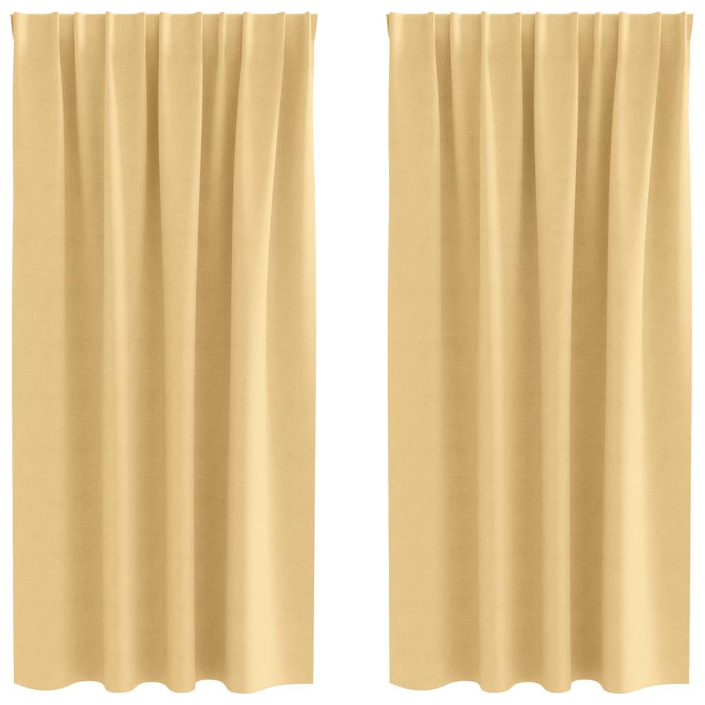 Vidaxl Verdunkelungsvorhänge mit Ringen 2 Stück Beige 175 x 140 cm