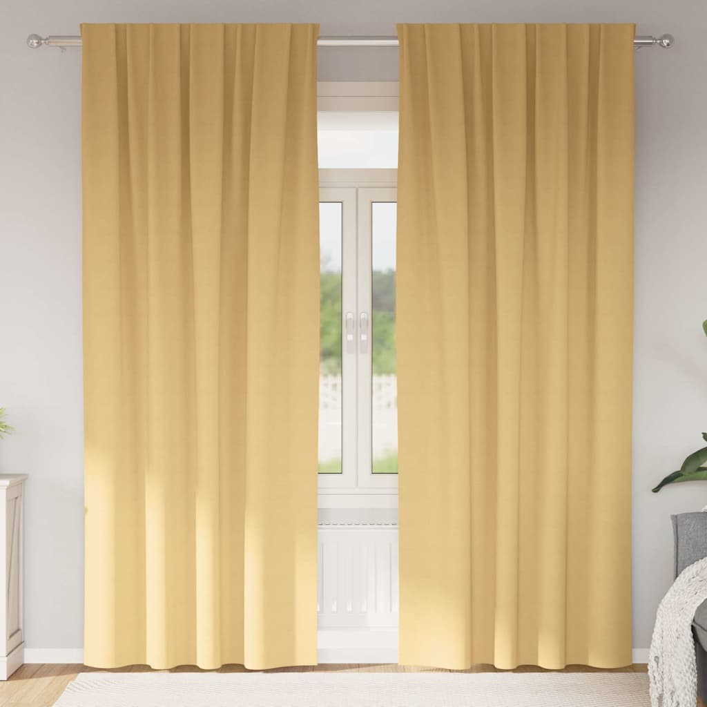 Vidaxl Verdunkelungsvorhänge mit Ringen 2 Stück Beige 225 x 140 cm