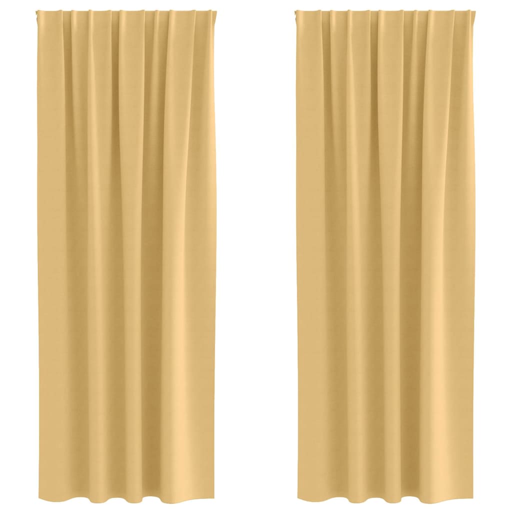 Vidaxl Verdunkelungsvorhänge mit Ringen 2 Stück Beige 245 x 140 cm