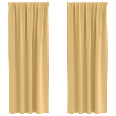 Vidaxl Verdunkelungsvorhänge mit Ringen 2 Stück Beige 245 x 140 cm