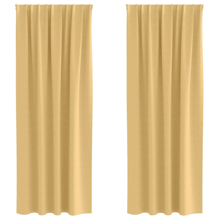 Vidaxl Verdunkelungsvorhänge mit Ringen 2 Stück Beige 245 x 140 cm