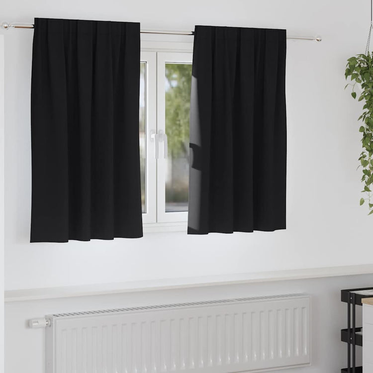 VidaXL Verdunkelungsvorhänge mit Ringen 2 Stück Schwarz 140 x 140 cm