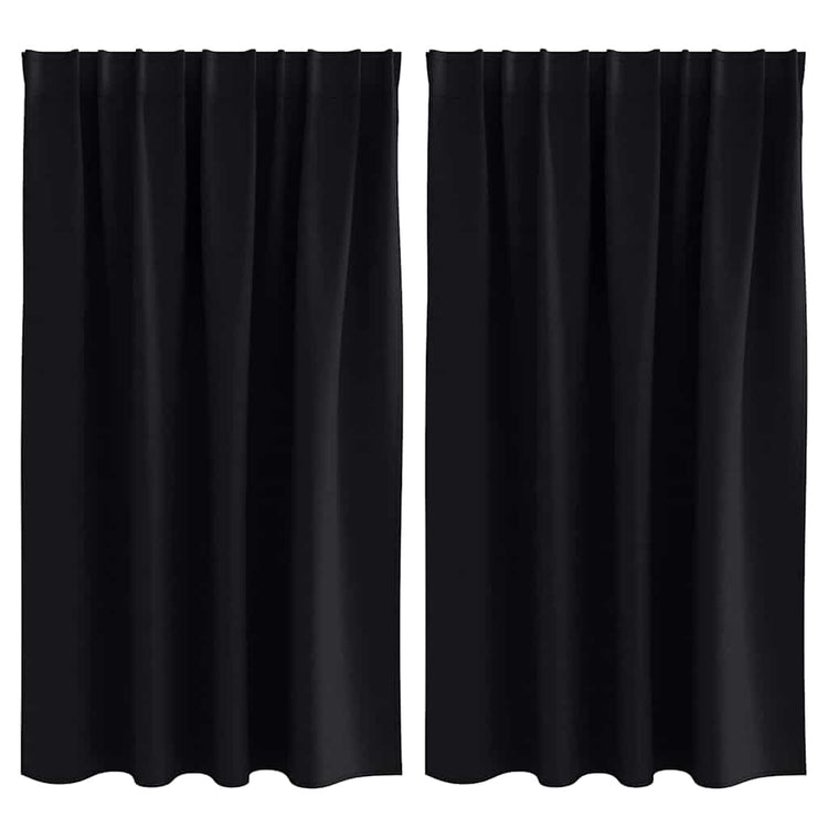 VidaXL Verdunkelungsvorhänge mit Ringen 2 Stück Schwarz 140 x 140 cm