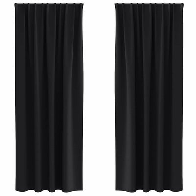 VidaXL Verdunkelungsvorhänge mit Ringen 2 Stück Schwarz 260 x 140 cm