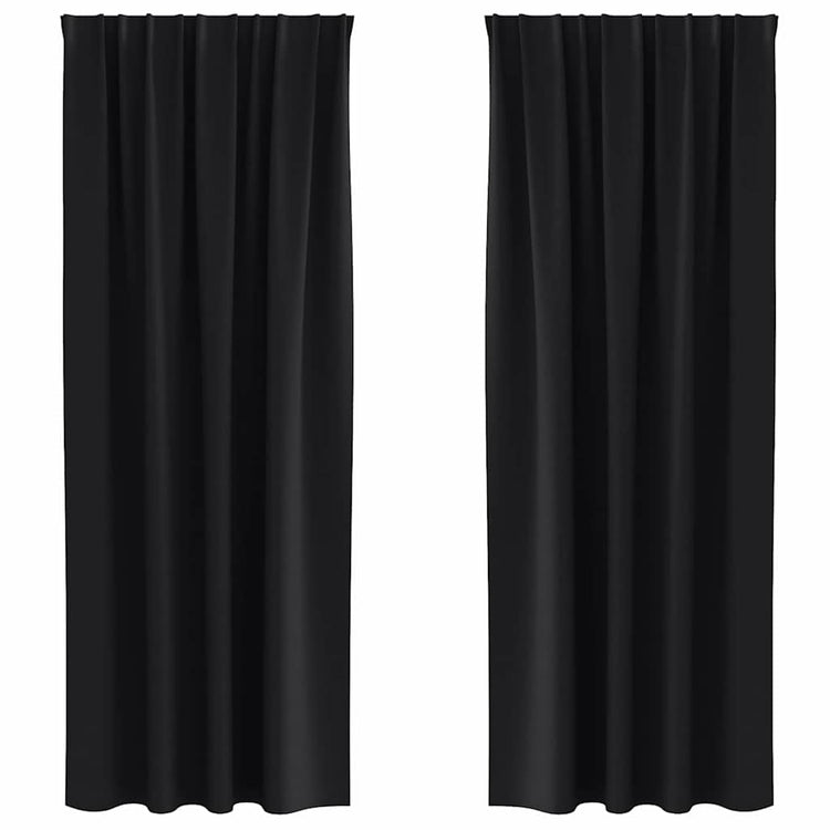 VidaXL Verdunkelungsvorhänge mit Ringen 2 Stück Schwarz 260 x 140 cm
