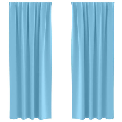 Vidaxl Verdunkelungsvorhänge mit Ringen 2 Stück Hellblau 245 x 140 cm