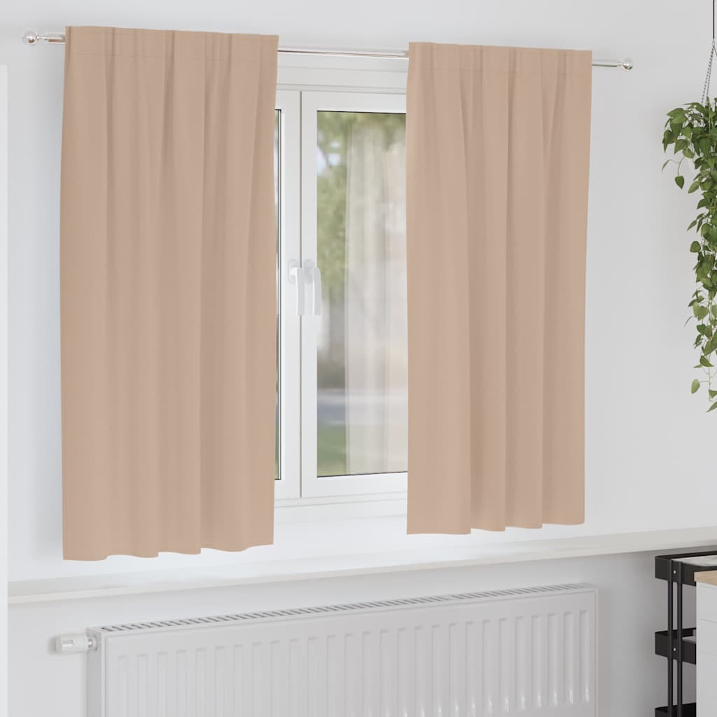VidaXL Verdunkelungsvorhänge mit Ringen 2 Stück Taupe 175 x 140 cm