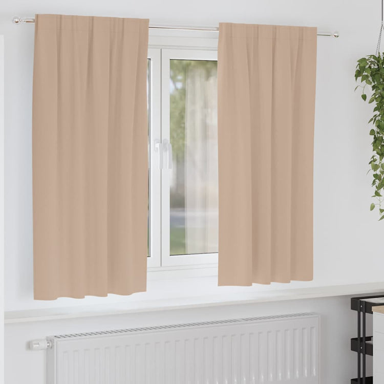 VidaXL Verdunkelungsvorhänge mit Ringen 2 Stück Taupe 175 x 140 cm