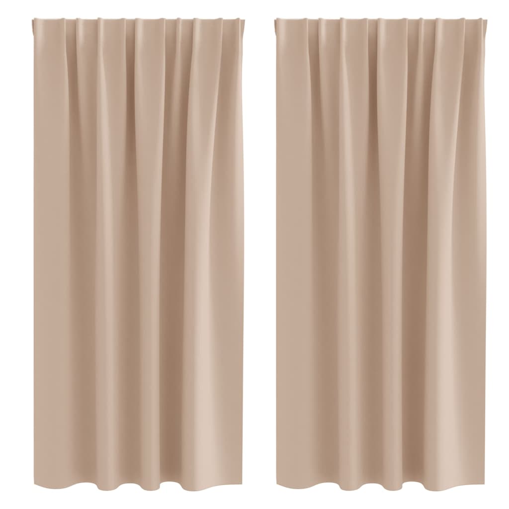 VidaXL Verdunkelungsvorhänge mit Ringen 2 Stück Taupe 175 x 140 cm
