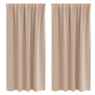 VidaXL Verdunkelungsvorhänge mit Ringen 2 Stück Taupe 175 x 140 cm