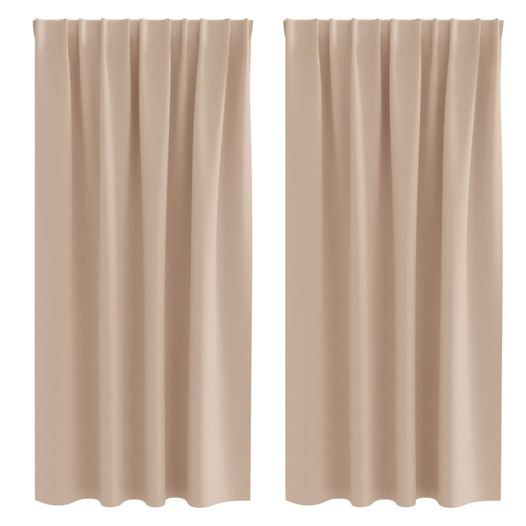 VidaXL Verdunkelungsvorhänge mit Ringen 2 Stück Taupe 175 x 140 cm