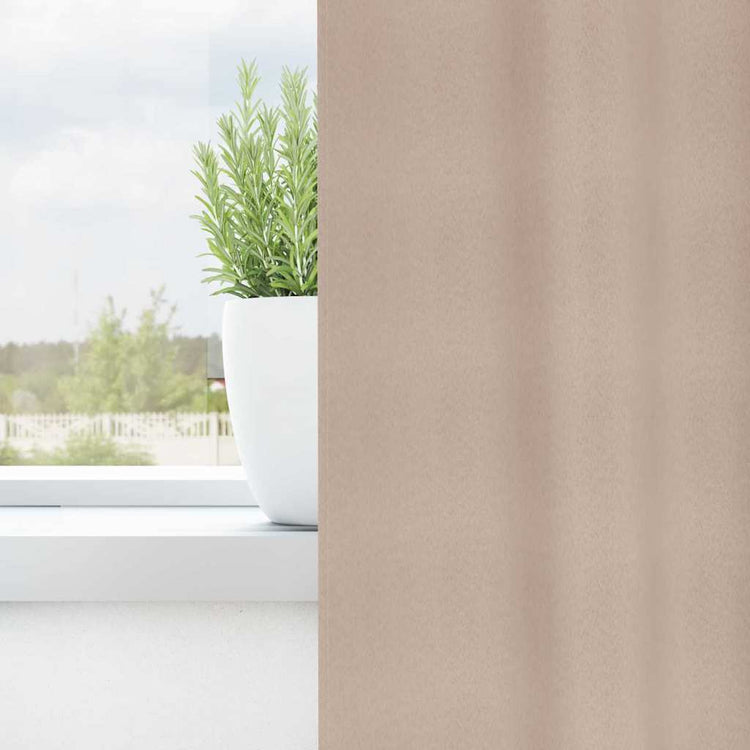 Vidaxxl Verdunkelungsvorhänge mit Ringen 2 Stück Taupe 225 x 140 cm