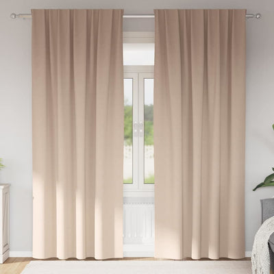 Vidaxxl Verdunkelungsvorhänge mit Ringen 2 Stück Taupe 225 x 140 cm