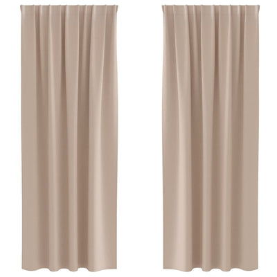Vidaxxl Verdunkelungsvorhänge mit Ringen 2 Stück Taupe 225 x 140 cm
