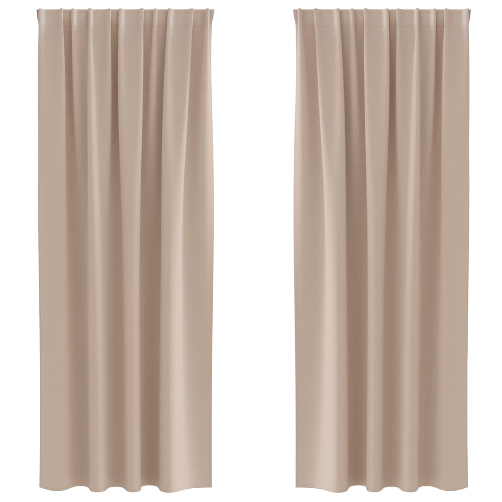 VidaXL Verdunkelungsvorhänge mit Ringen 2 Stück Taupe 260 x 140 cm